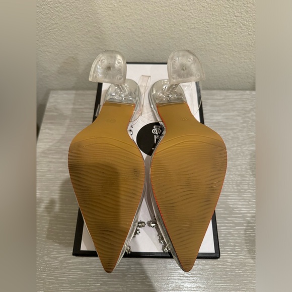 Clear PVC Crystal Pointed Heel, Brooch, Size 37 (7/7.5), Great Condition - Picture 7 of 8